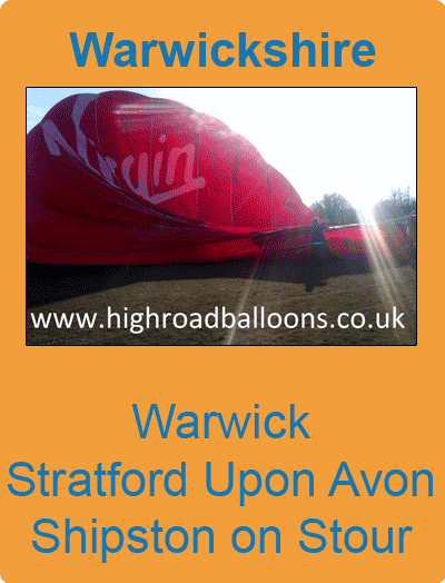 balloon flights in 			warwickshire